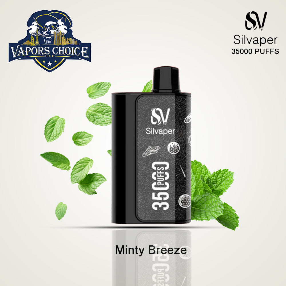 Silvaper 35000 Disposable Vape ,5% Nicotine, Rechargeable , Mesh Coil Minty Breeze UAE Ajman